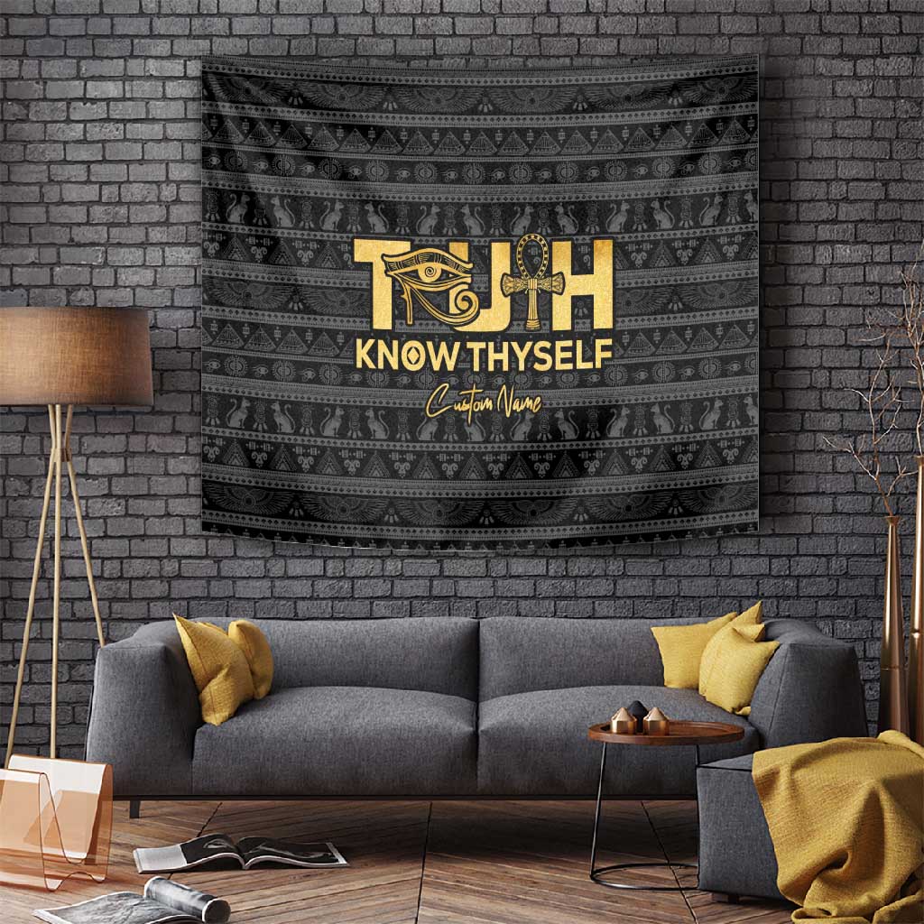 Personalized Truth Know Thyself Tapestry Eye of Horus and Ankh DT02