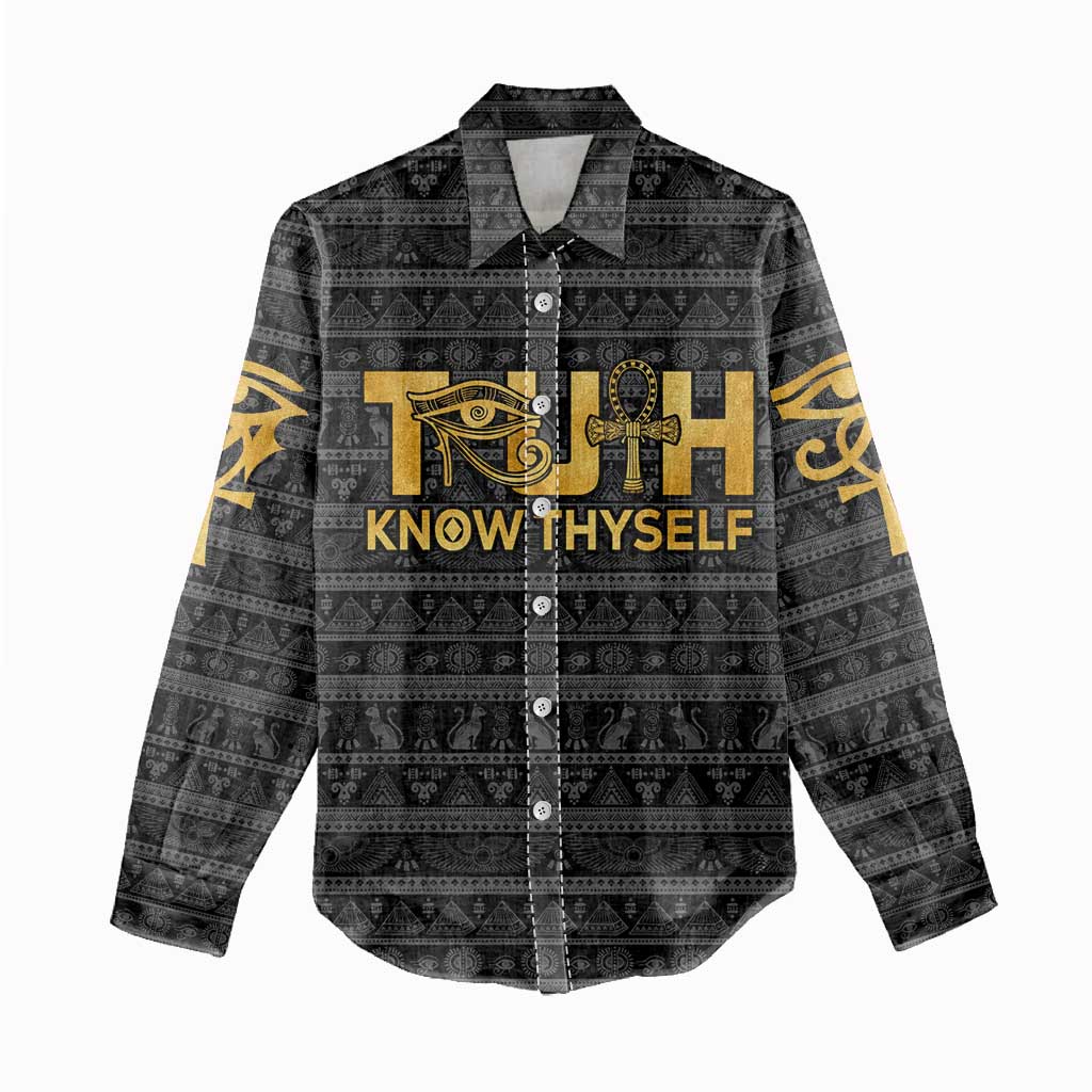 Personalized Truth Know Thyself Women Casual Shirt Eye of Horus and Ankh DT02