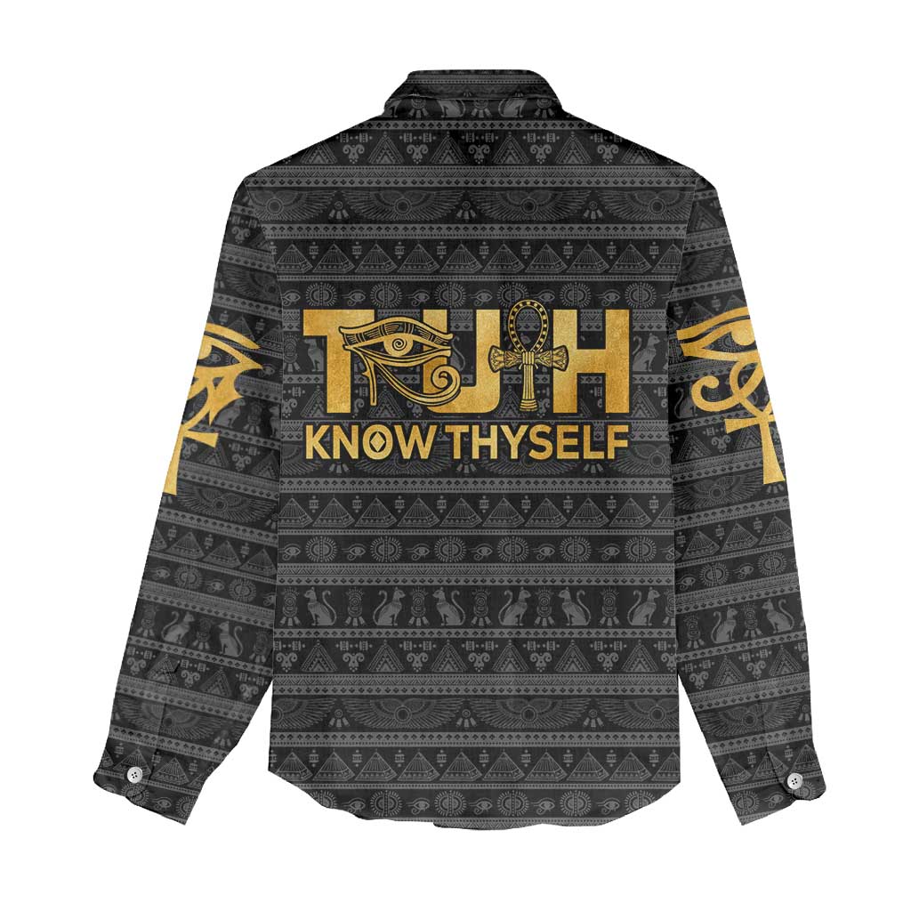 Personalized Truth Know Thyself Women Casual Shirt Eye of Horus and Ankh DT02
