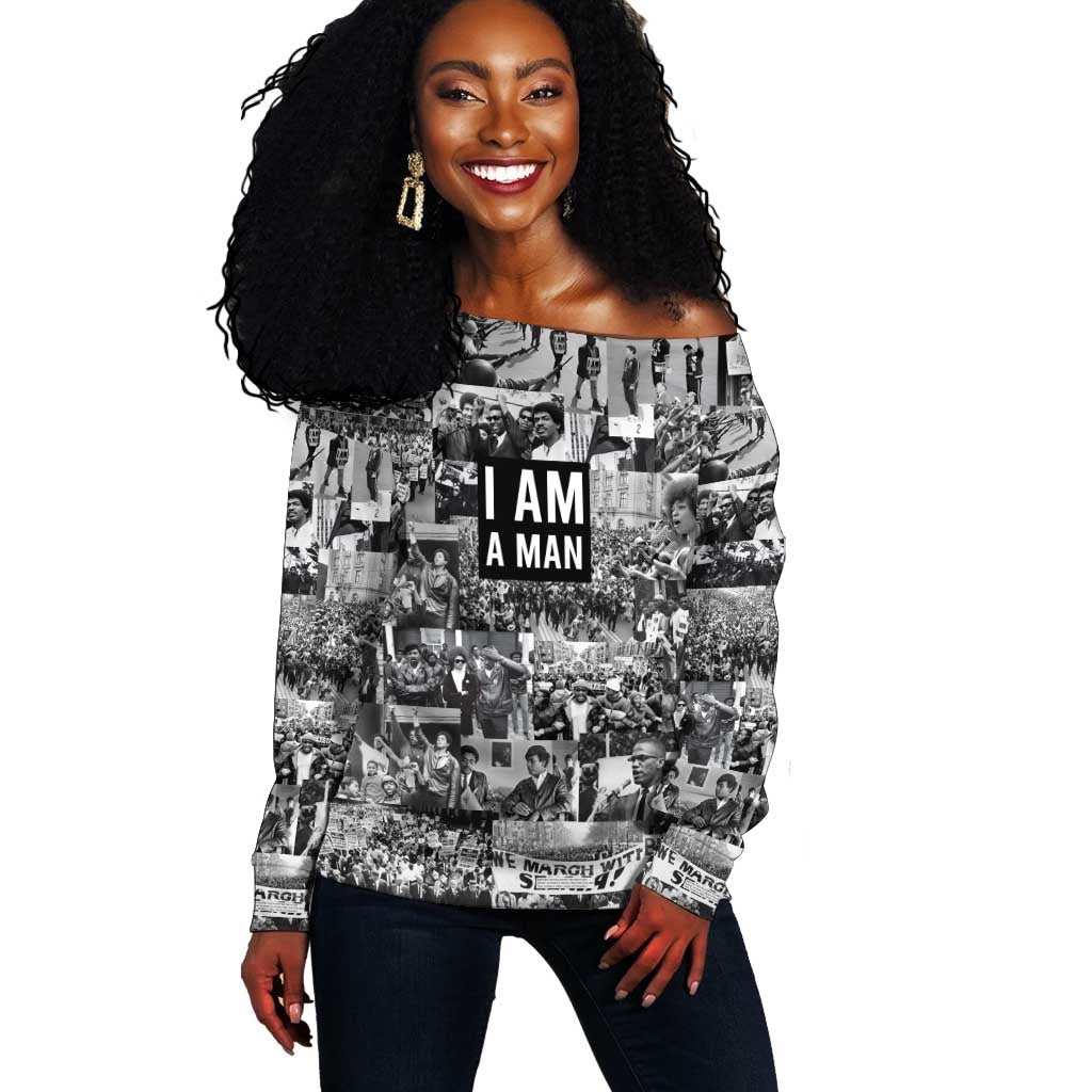 Black Power Off Shoulder Sweater African American Culture DT02