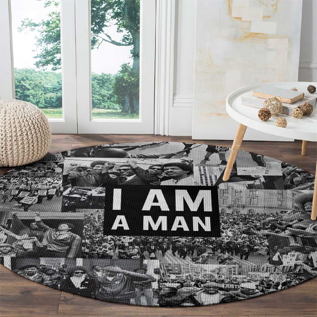 Black Power Round Carpet African American Culture DT02