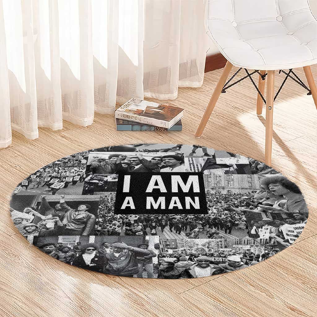 Black Power Round Carpet African American Culture DT02