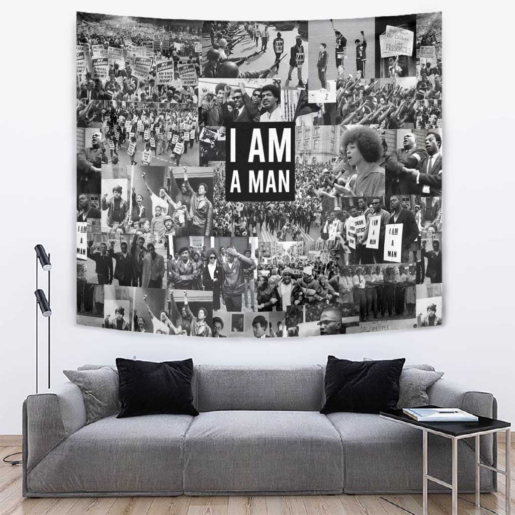 Black Power Tapestry African American Culture DT02
