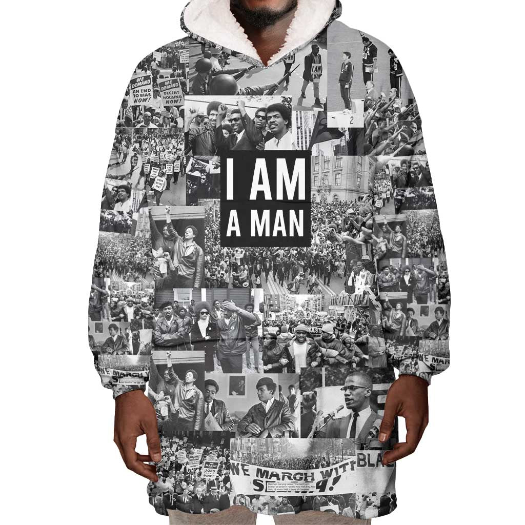 Black Power Wearable Blanket Hoodie African American Culture DT02