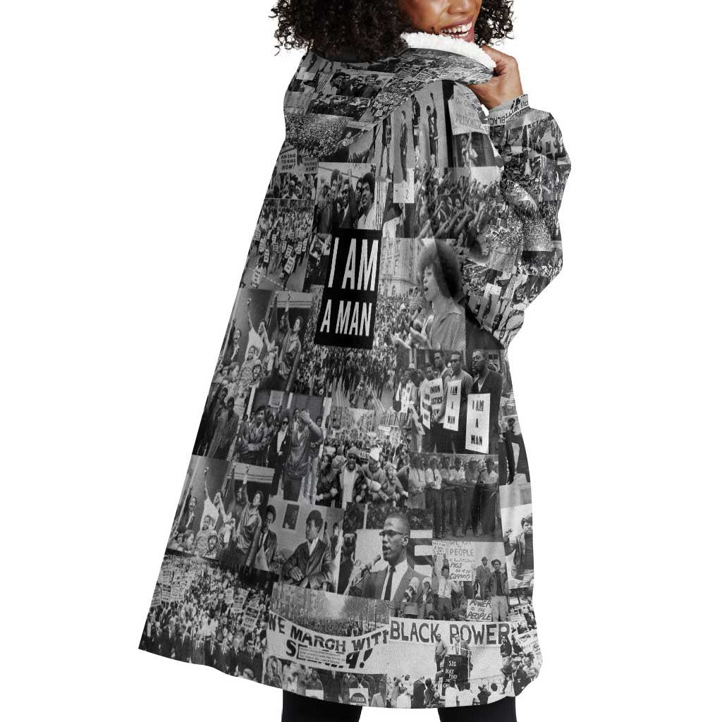 Black Power Wearable Blanket Hoodie African American Culture DT02