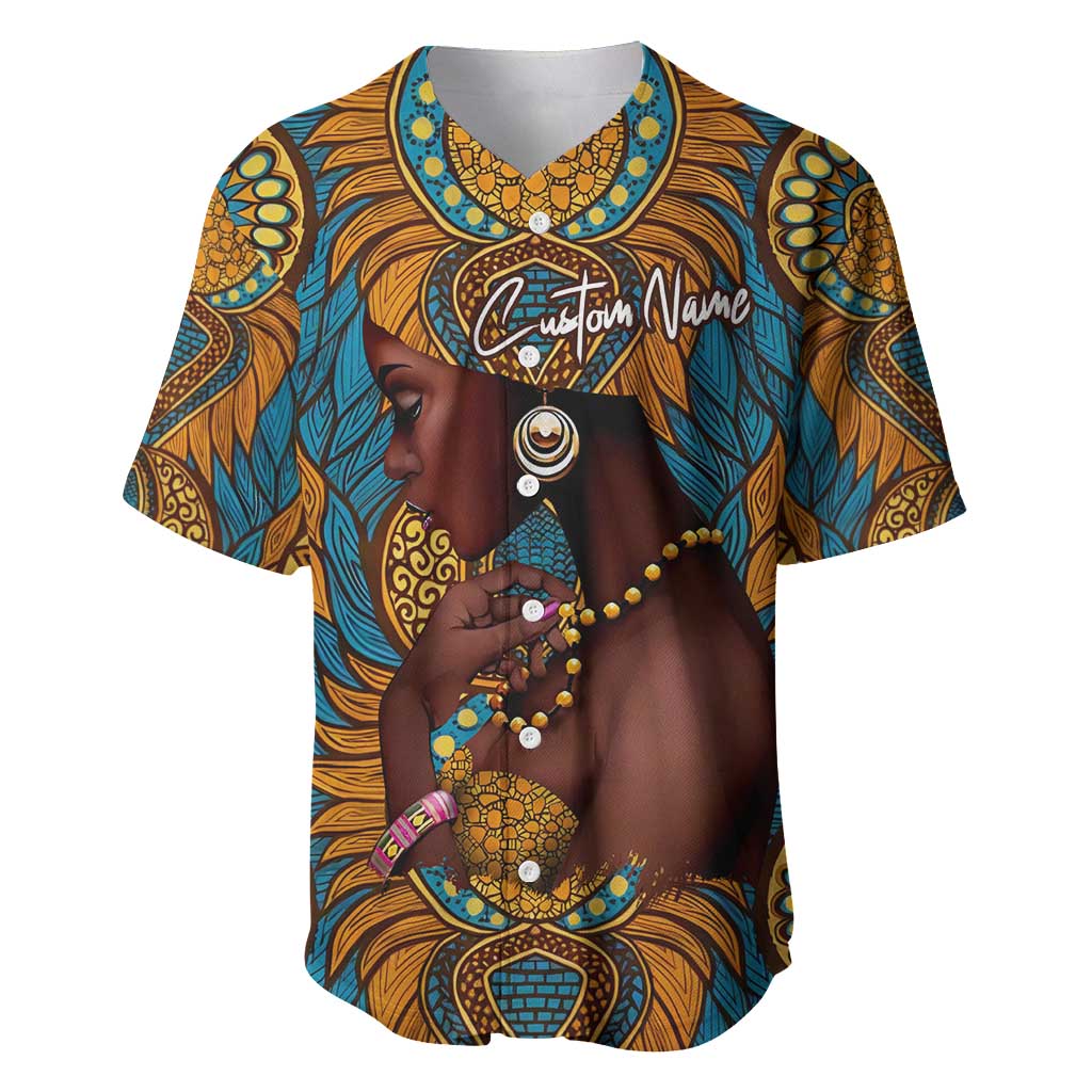 Personalized Black Girl Flora Baseball Jersey African Women DT02