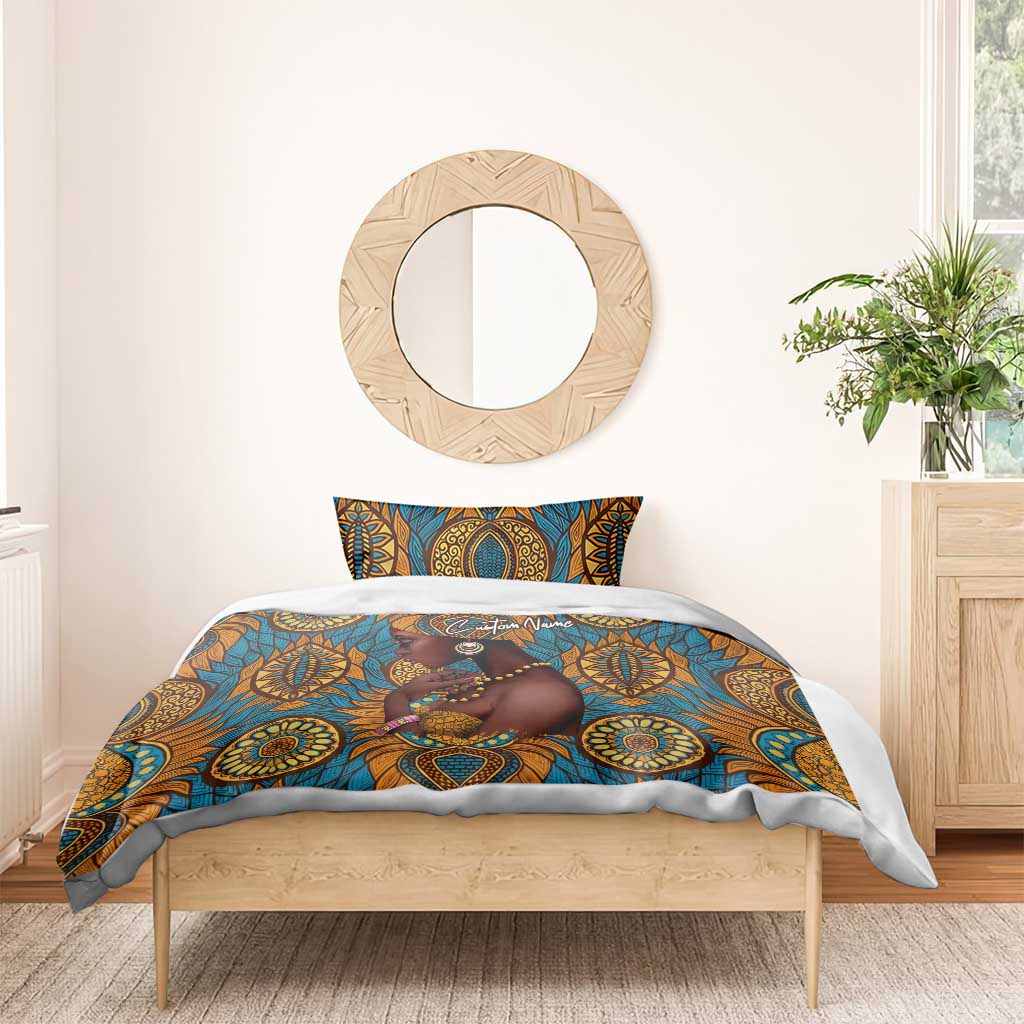 Personalized Black Girl Flora Bedding Set African Women DT02
