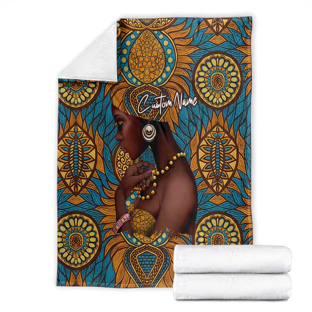 Personalized Black Girl Flora Blanket African Women DT02