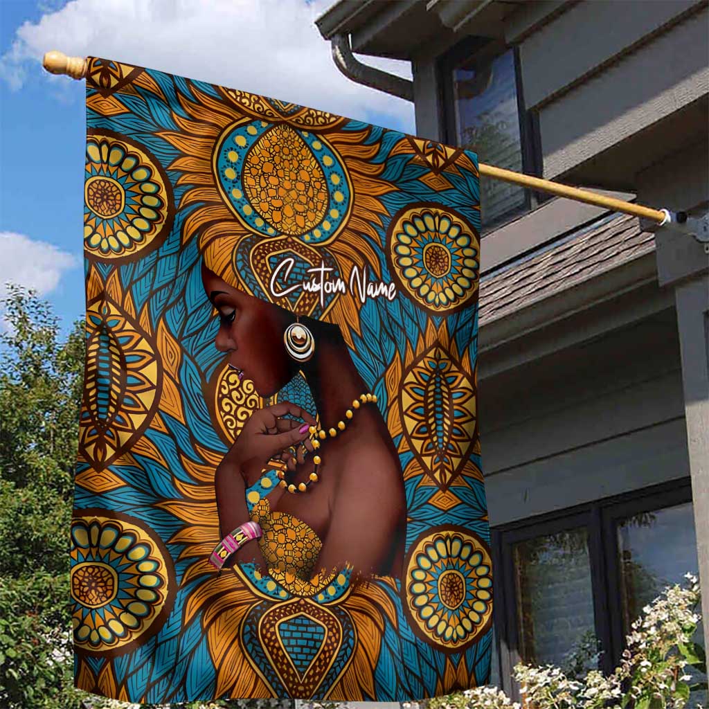 Personalized Black Girl Flora Garden Flag African Women DT02