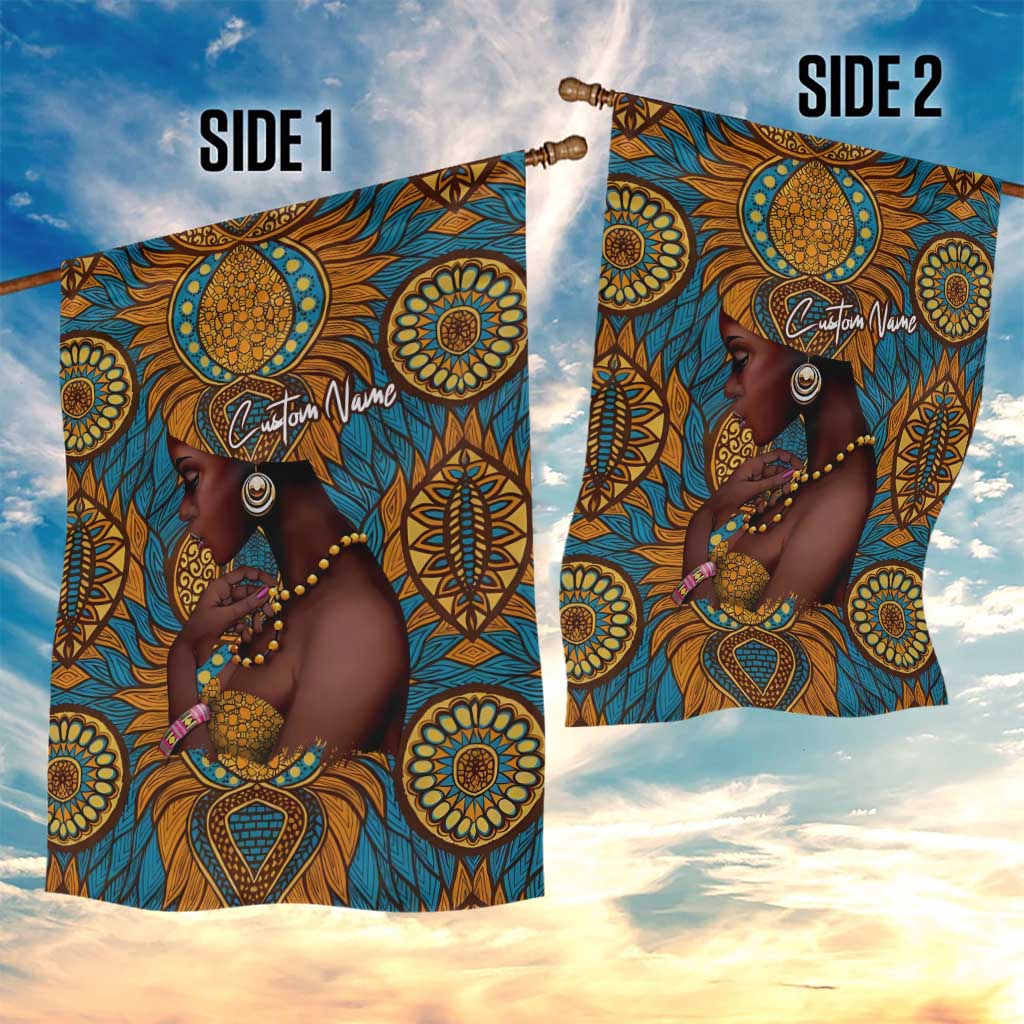 Personalized Black Girl Flora Garden Flag African Women DT02