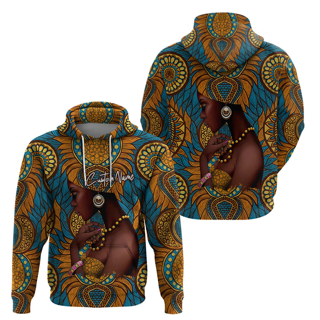 Personalized Black Girl Flora Hoodie African Women DT02