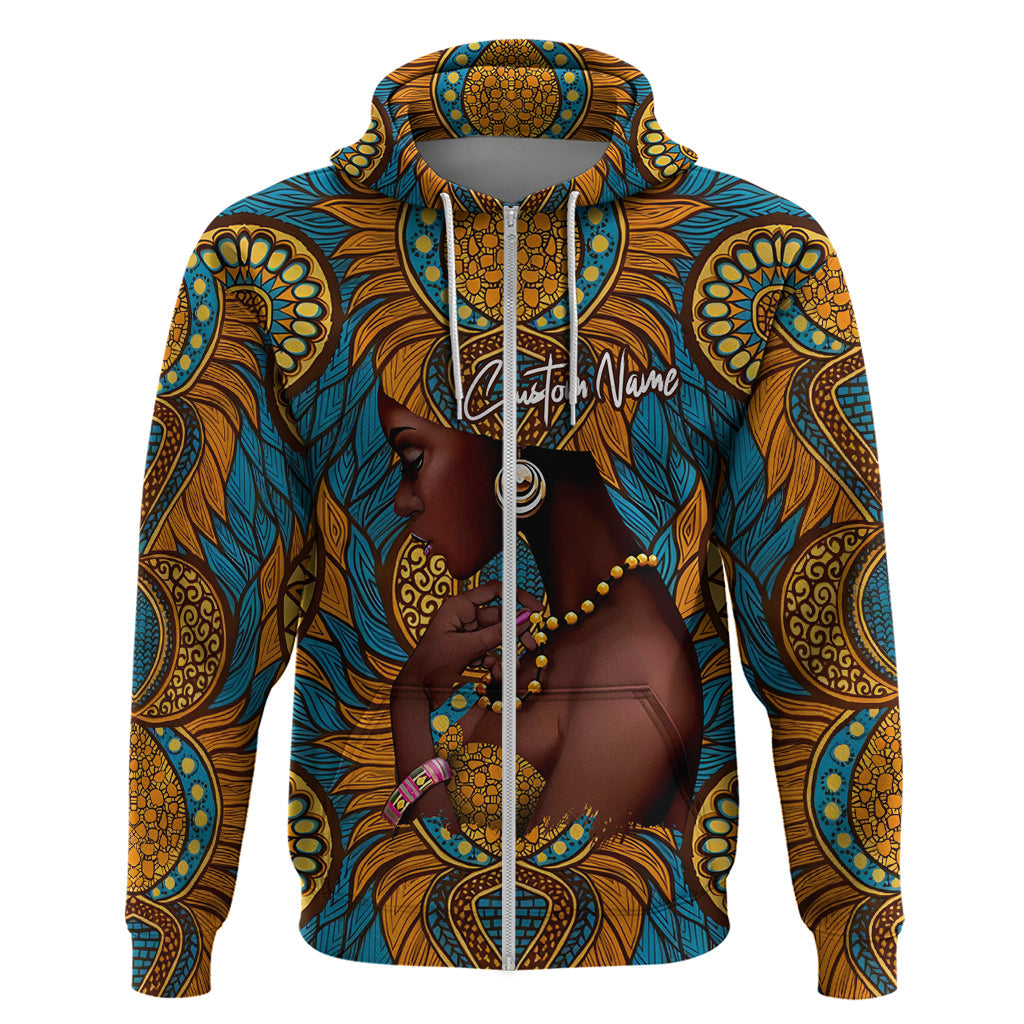Personalized Black Girl Flora Hoodie African Women DT02
