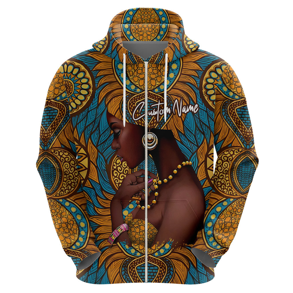 Personalized Black Girl Flora Hoodie African Women DT02