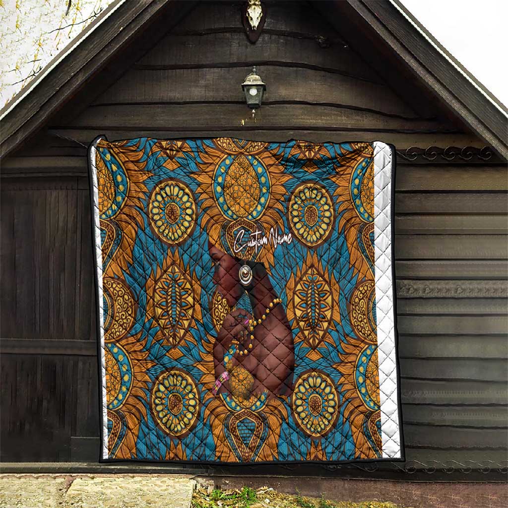 Personalized Black Girl Flora Quilt African Women DT02