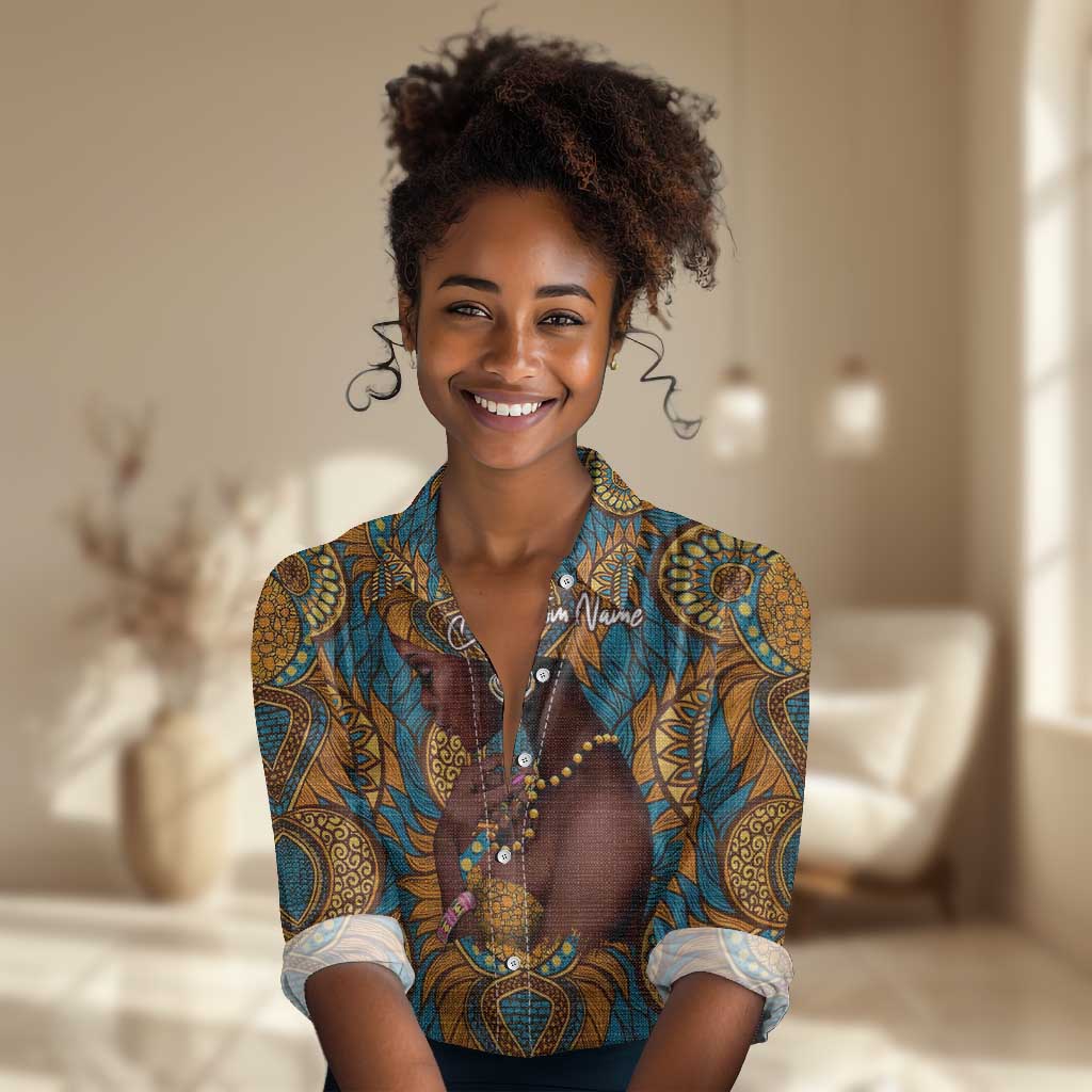 Personalized Black Girl Flora Women Casual Shirt African Women DT02