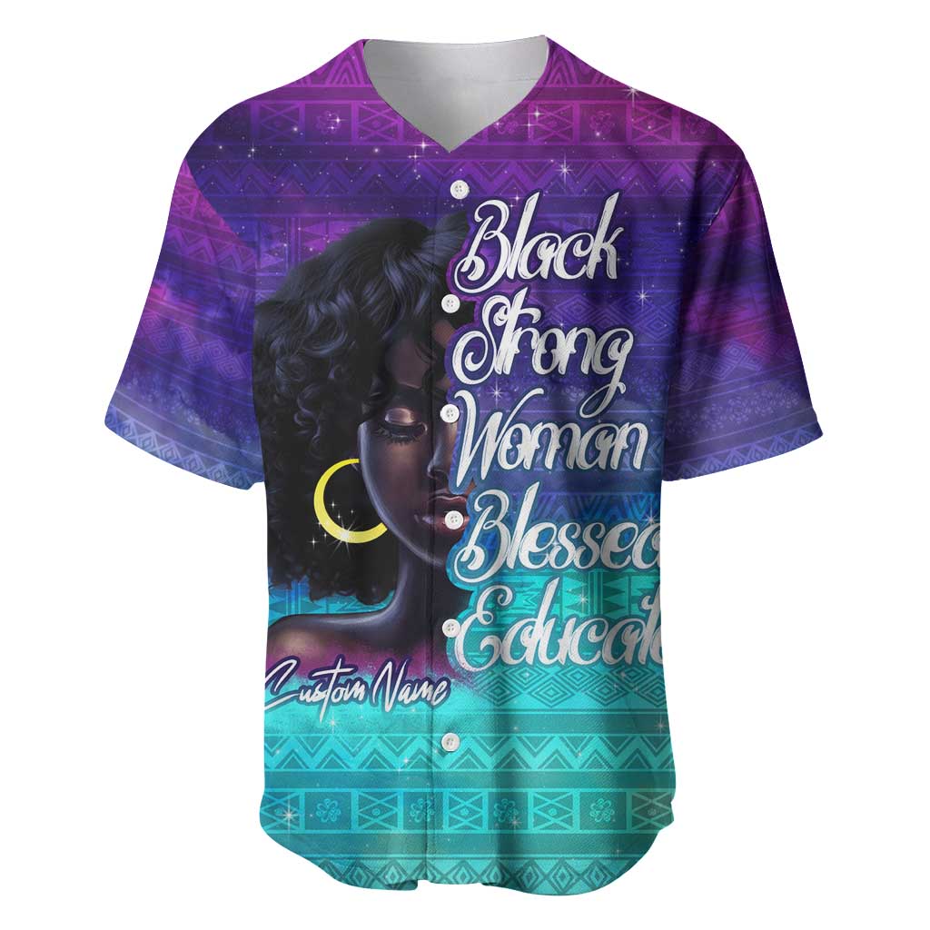 Black Strong Women Blessed Educated Baseball Jersey African Girl DT02