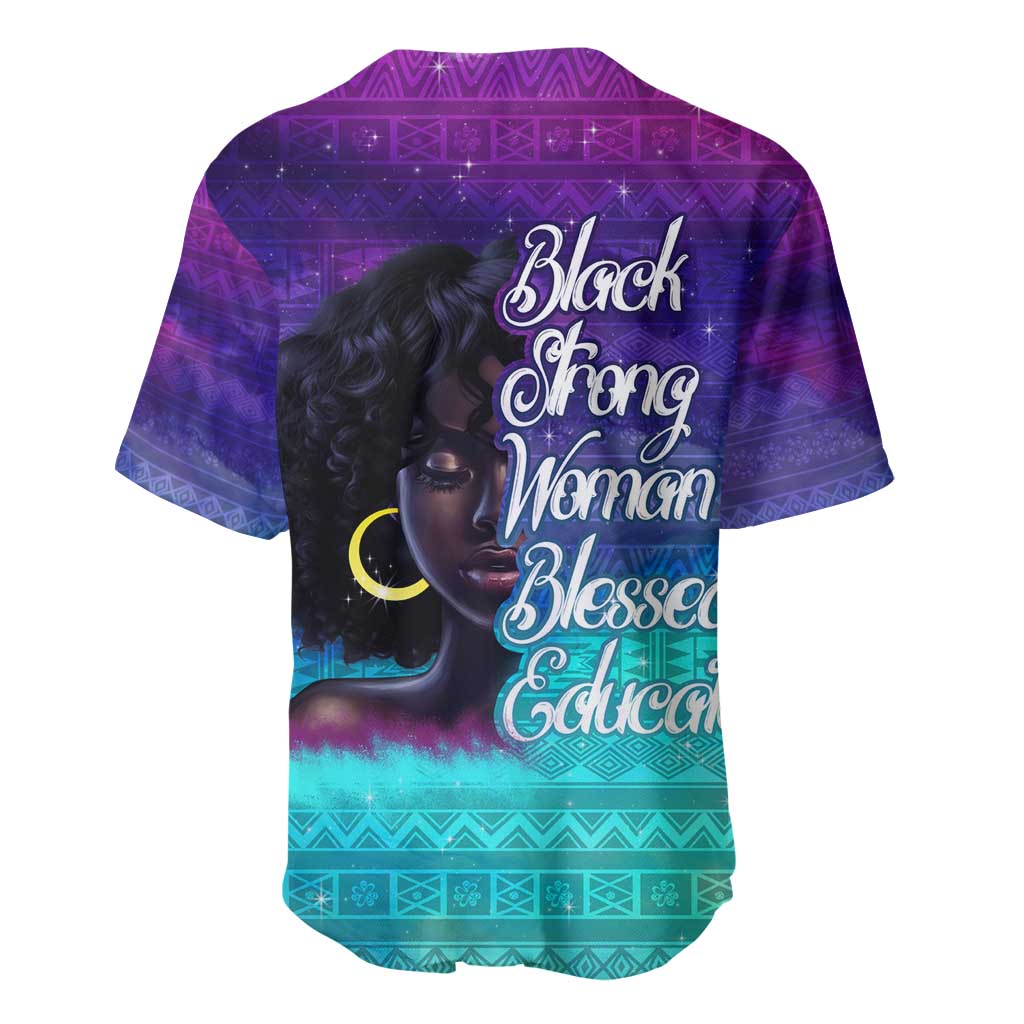 Black Strong Women Blessed Educated Baseball Jersey African Girl DT02