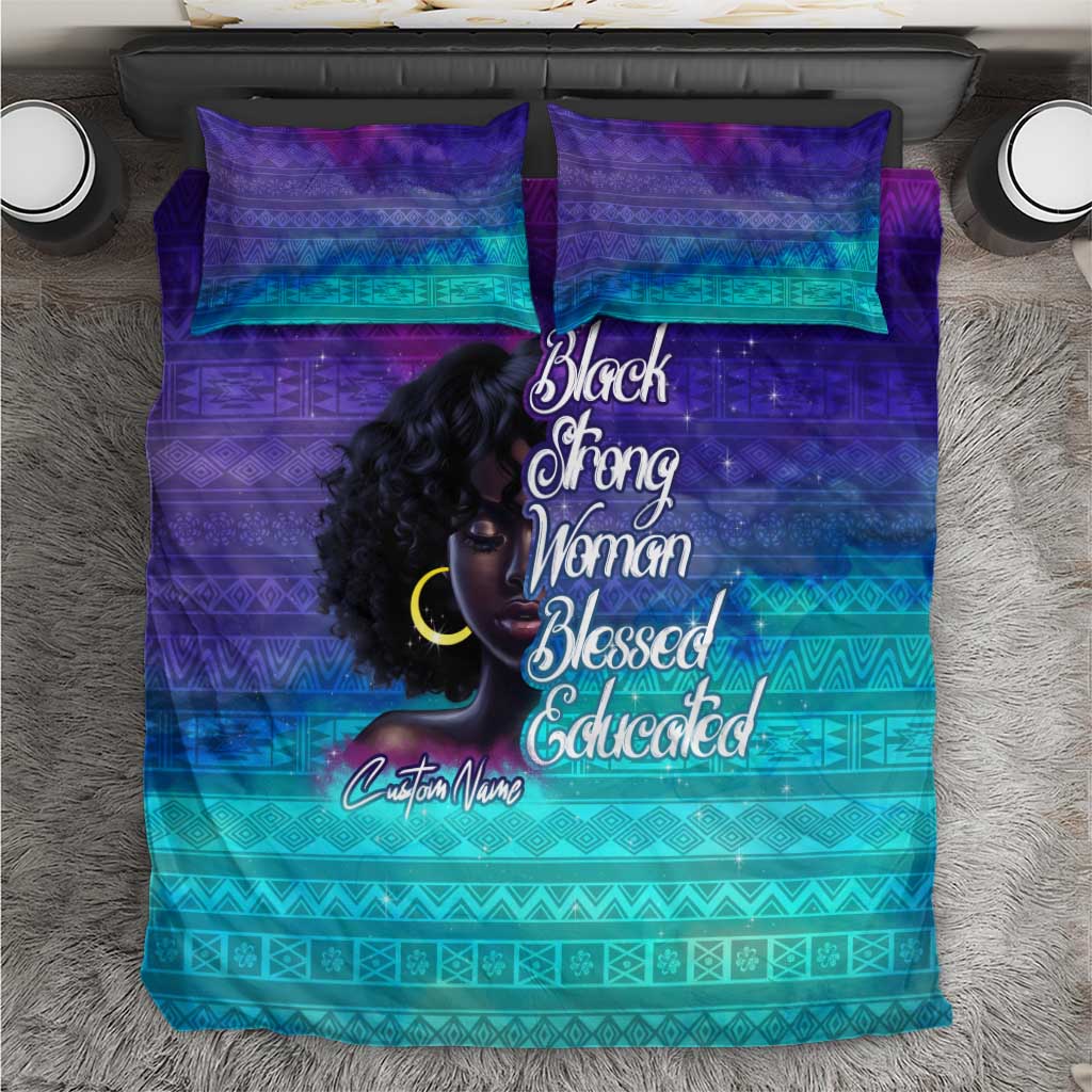 Black Strong Women Blessed Educated Bedding Set African Girl DT02