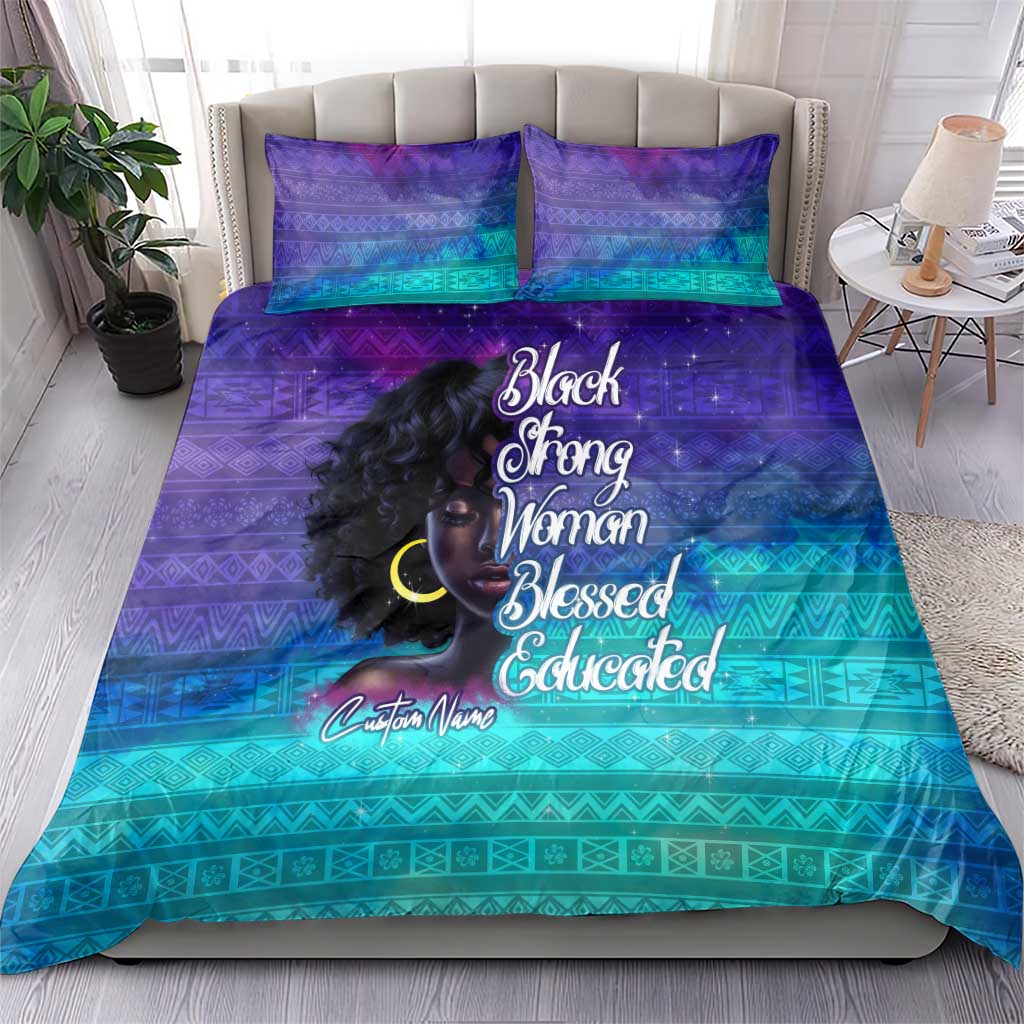 Black Strong Women Blessed Educated Bedding Set African Girl DT02