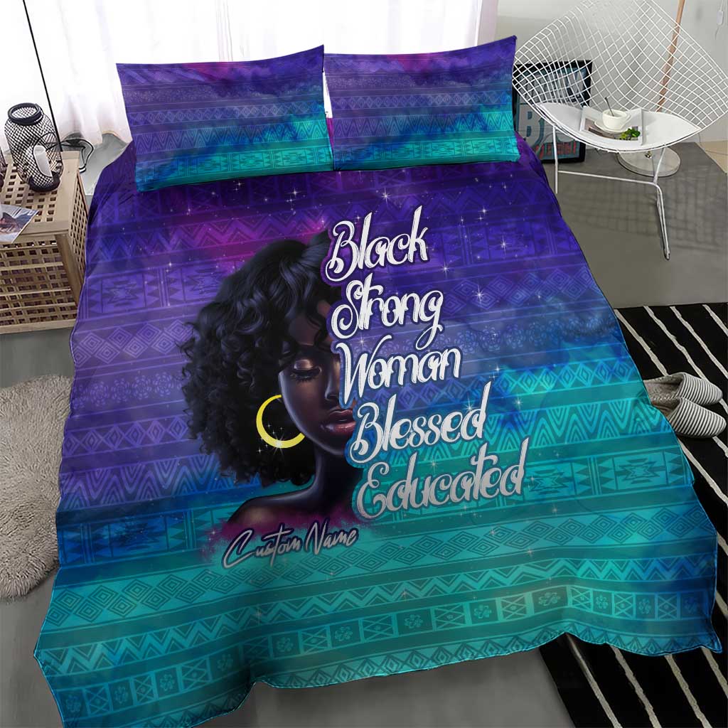 Black Strong Women Blessed Educated Bedding Set African Girl DT02