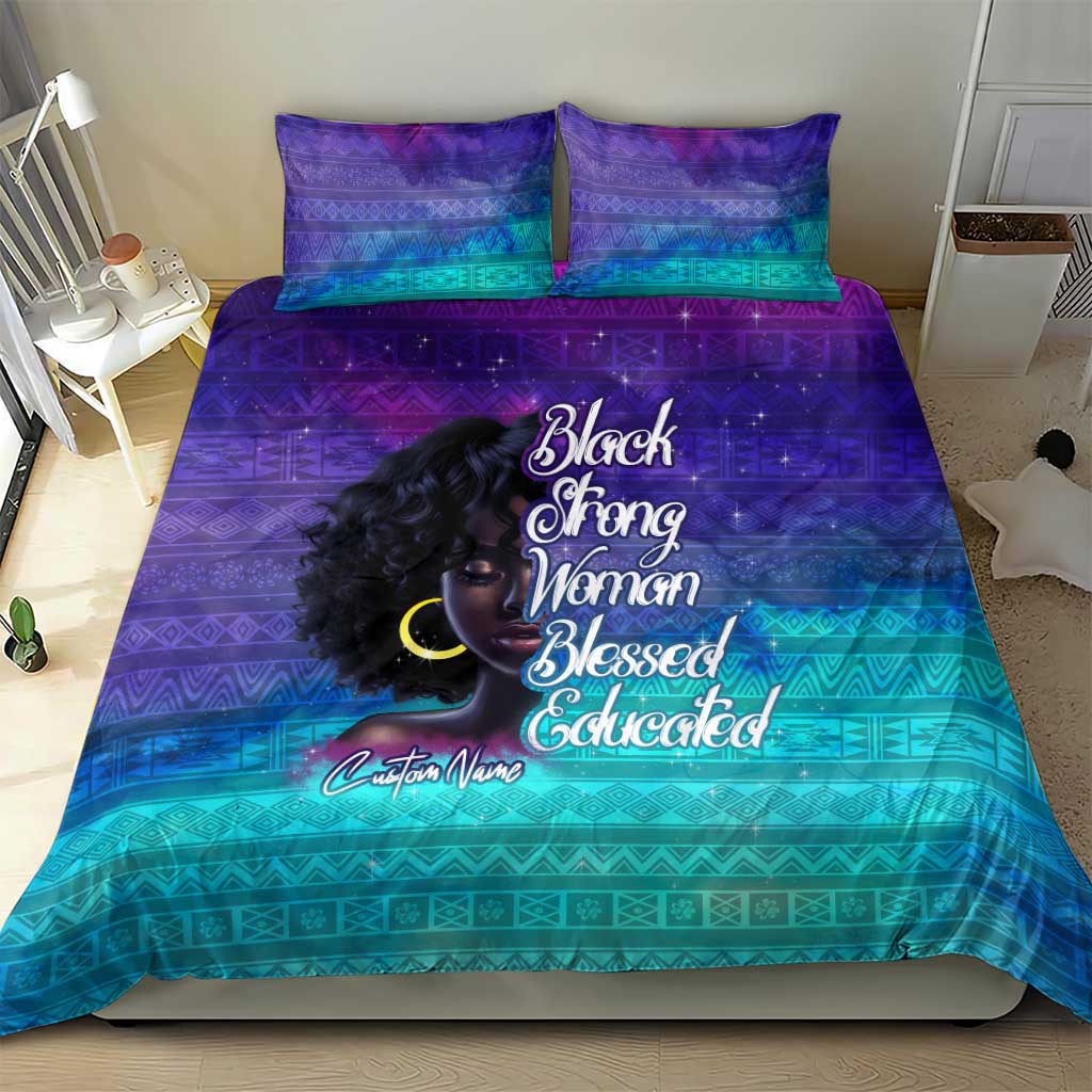 Black Strong Women Blessed Educated Bedding Set African Girl DT02