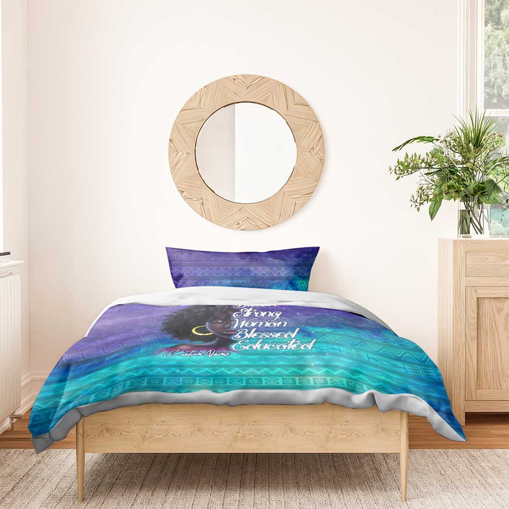 Black Strong Women Blessed Educated Bedding Set African Girl DT02