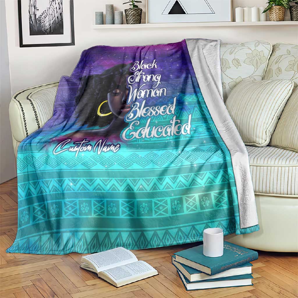 Black Strong Women Blessed Educated Blanket African Girl DT02