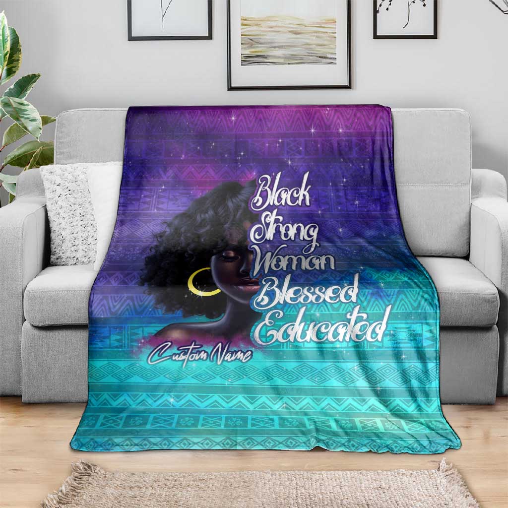 Black Strong Women Blessed Educated Blanket African Girl DT02