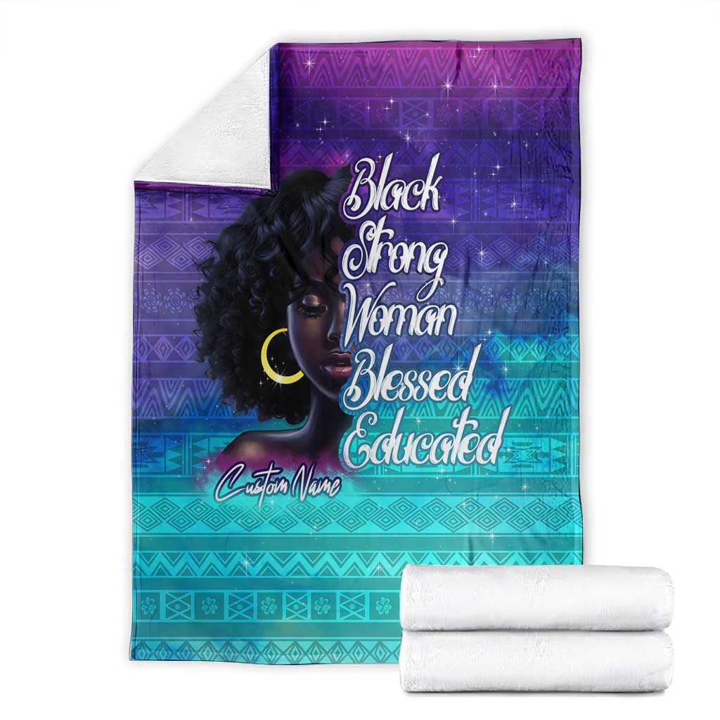 Black Strong Women Blessed Educated Blanket African Girl DT02