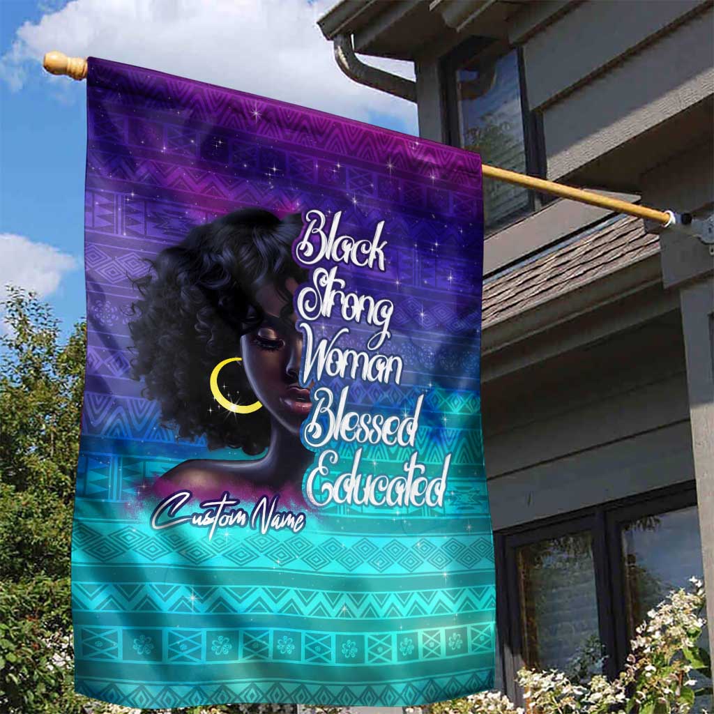 Black Strong Women Blessed Educated Garden Flag African Girl DT02