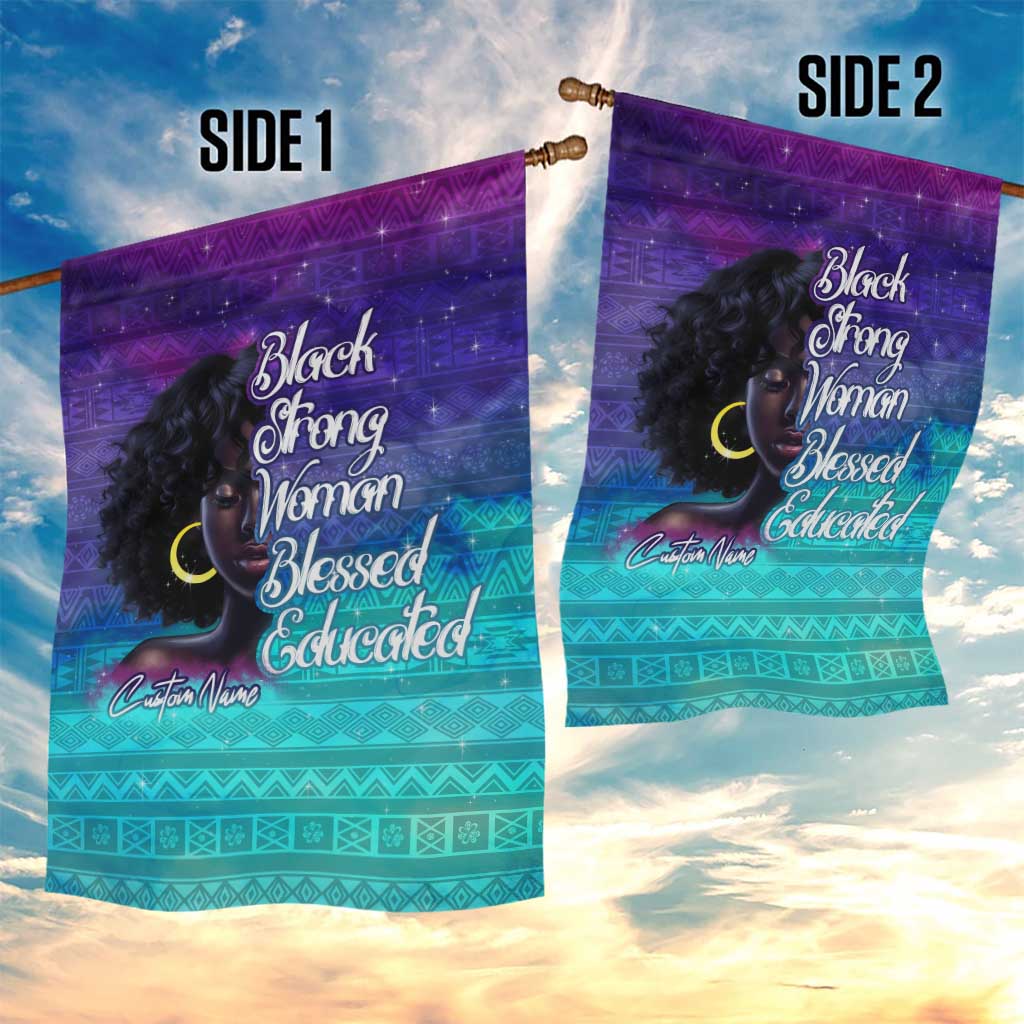 Black Strong Women Blessed Educated Garden Flag African Girl DT02