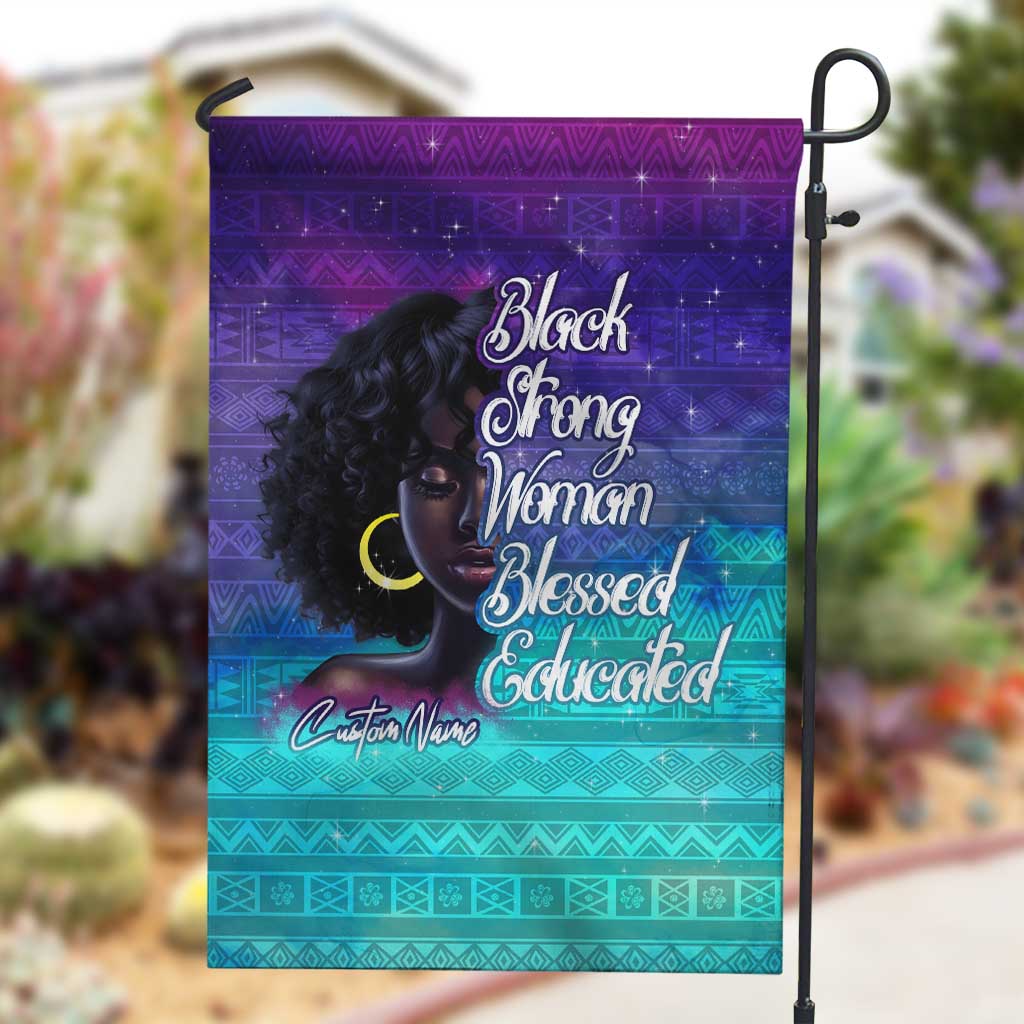 Black Strong Women Blessed Educated Garden Flag African Girl DT02