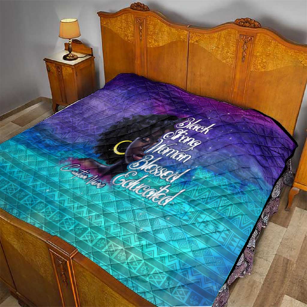 Black Strong Women Blessed Educated Quilt African Girl DT02