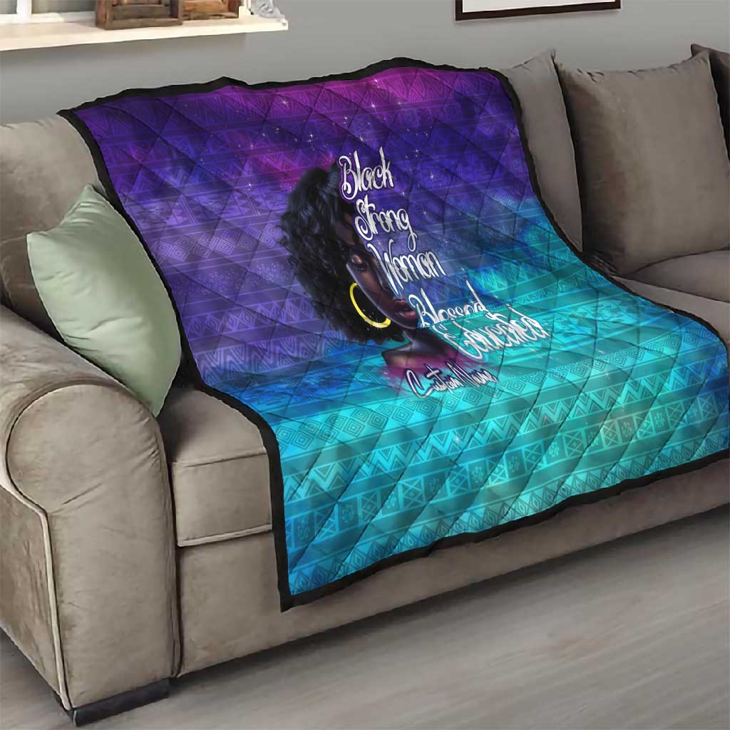 Black Strong Women Blessed Educated Quilt African Girl DT02