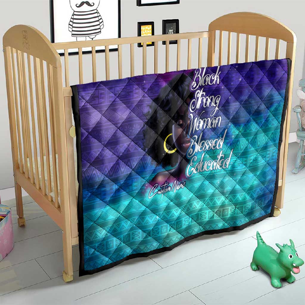 Black Strong Women Blessed Educated Quilt African Girl DT02