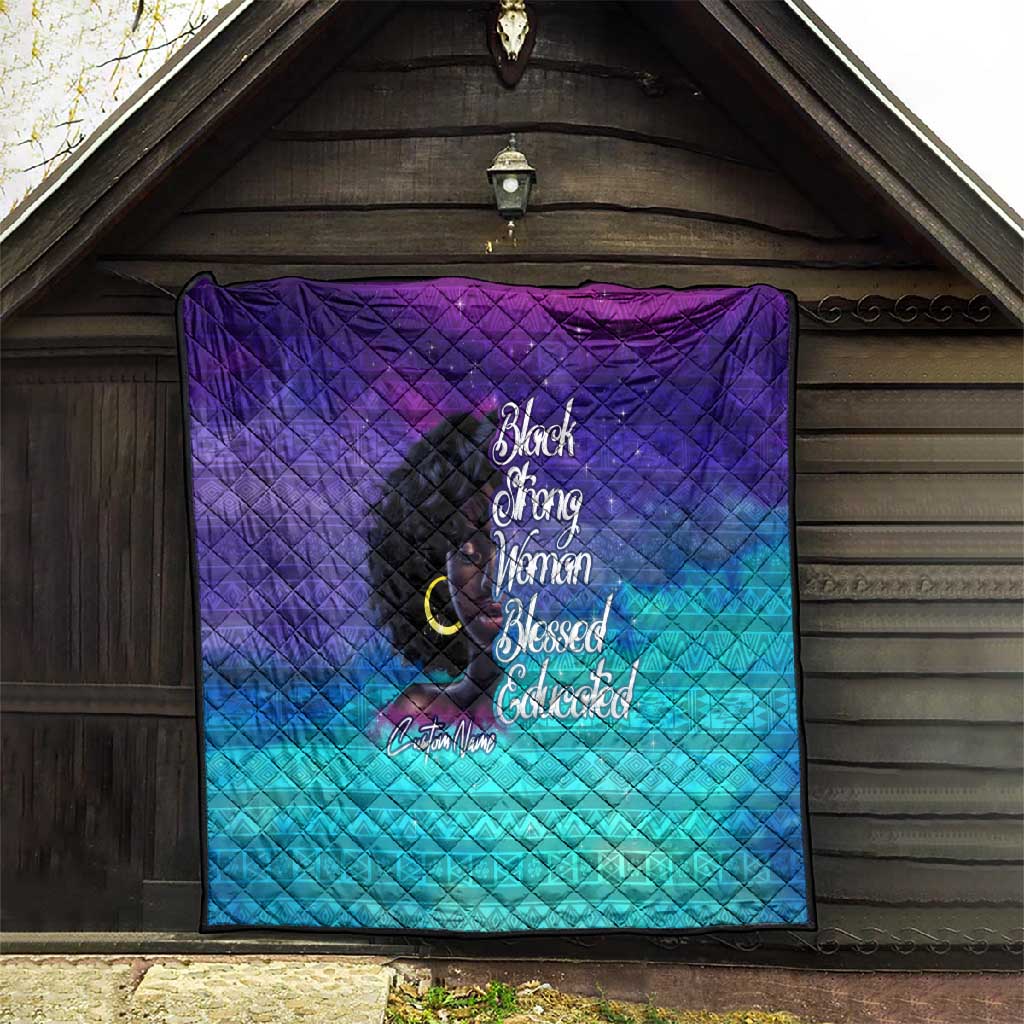 Black Strong Women Blessed Educated Quilt African Girl DT02