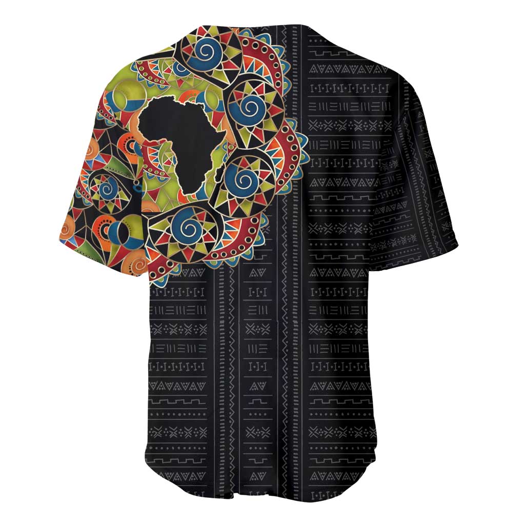 Personalized Sleeve African Pattern Baseball Jersey Multi-Colored DT02