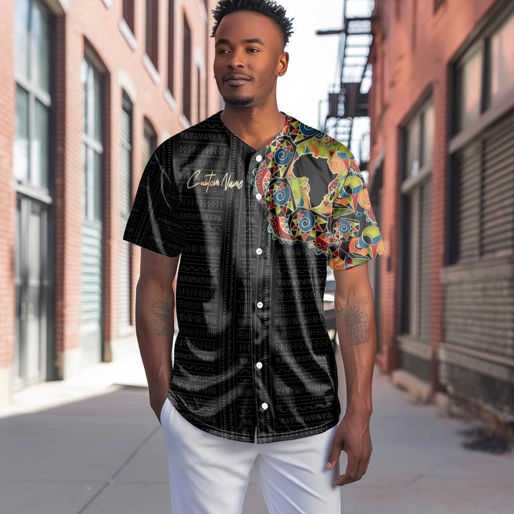 Personalized Sleeve African Pattern Baseball Jersey Multi-Colored DT02