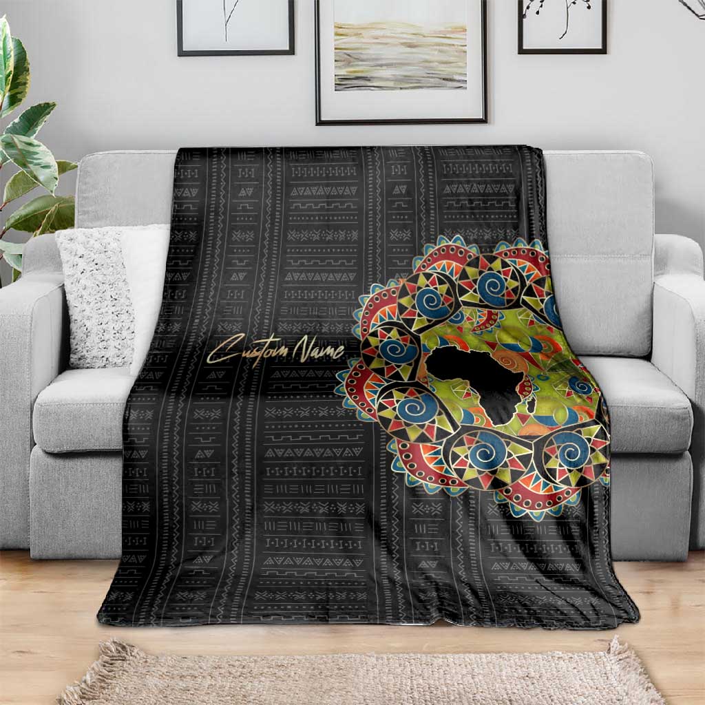 Personalized Sleeve African Pattern Blanket Multi-Colored DT02