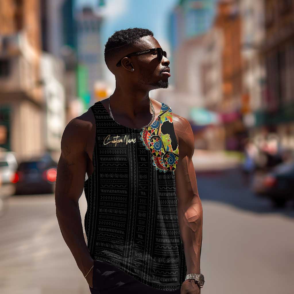 Personalized Sleeve African Pattern Men Tank Top Multi-Colored DT02