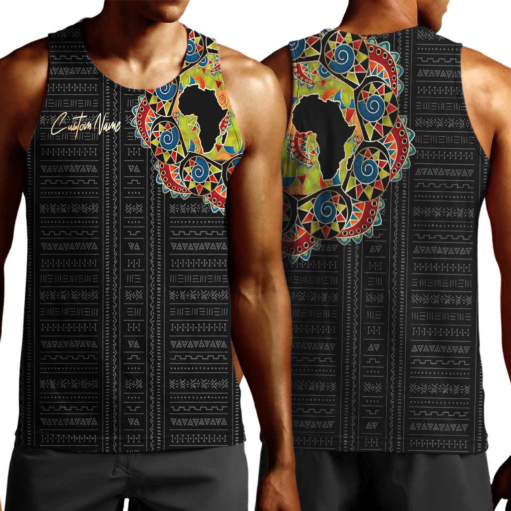 Personalized Sleeve African Pattern Men Tank Top Multi-Colored DT02