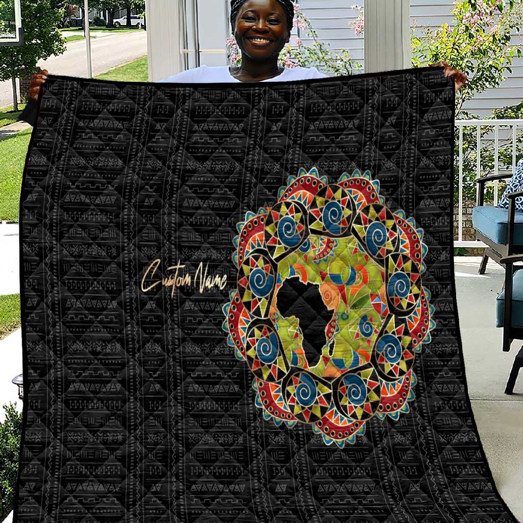 Personalized Sleeve African Pattern Quilt Multi-Colored DT02