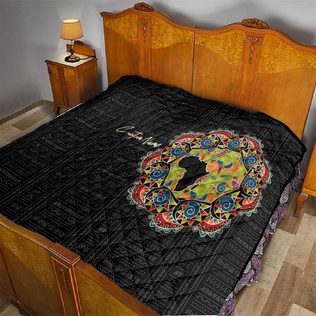 Personalized Sleeve African Pattern Quilt Multi-Colored DT02