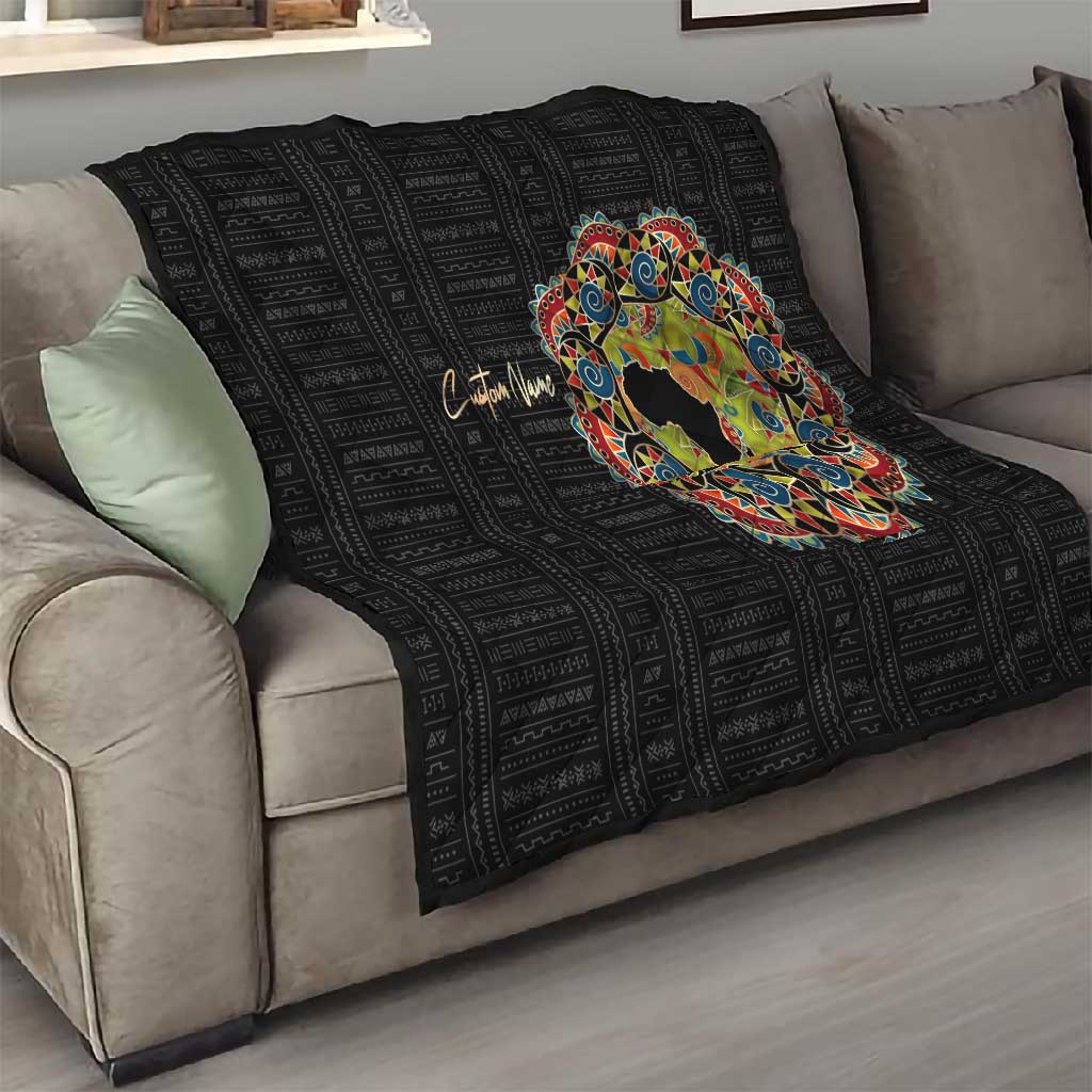 Personalized Sleeve African Pattern Quilt Multi-Colored DT02