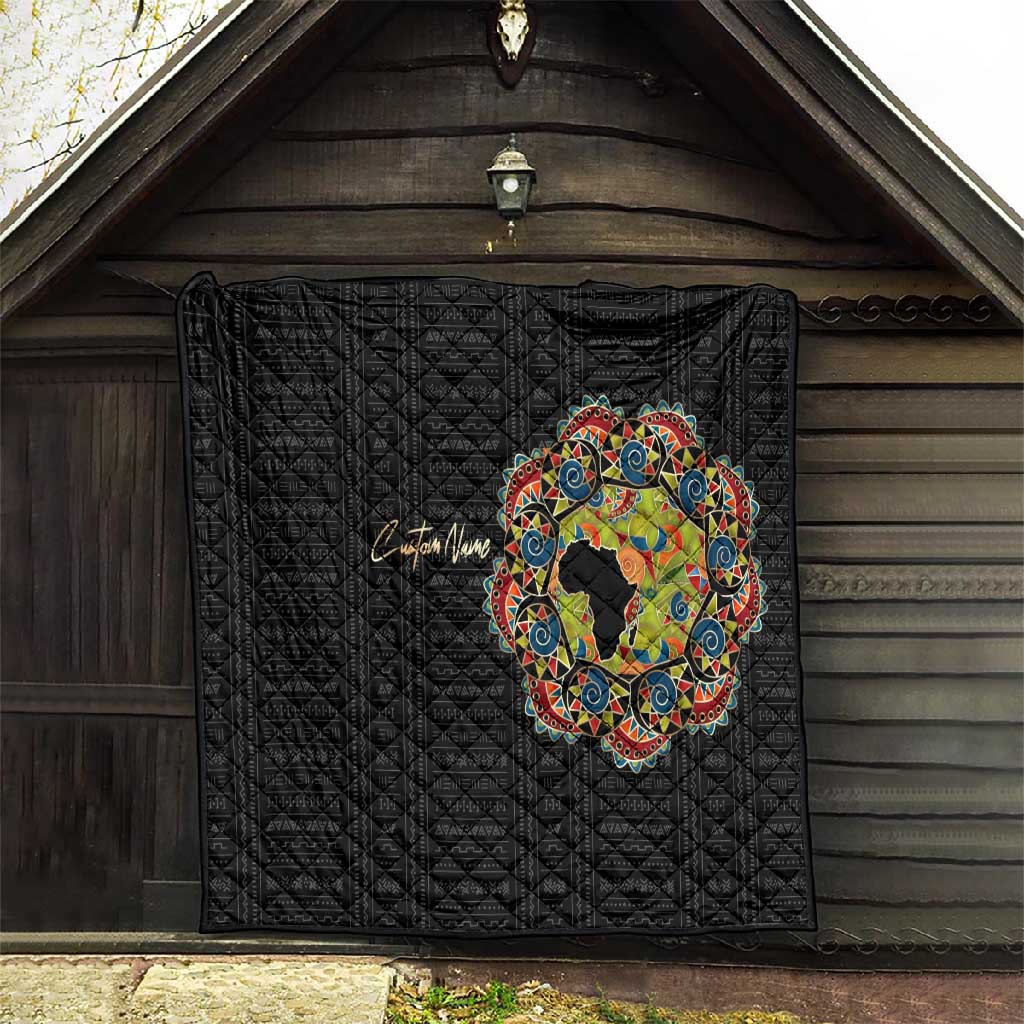 Personalized Sleeve African Pattern Quilt Multi-Colored DT02