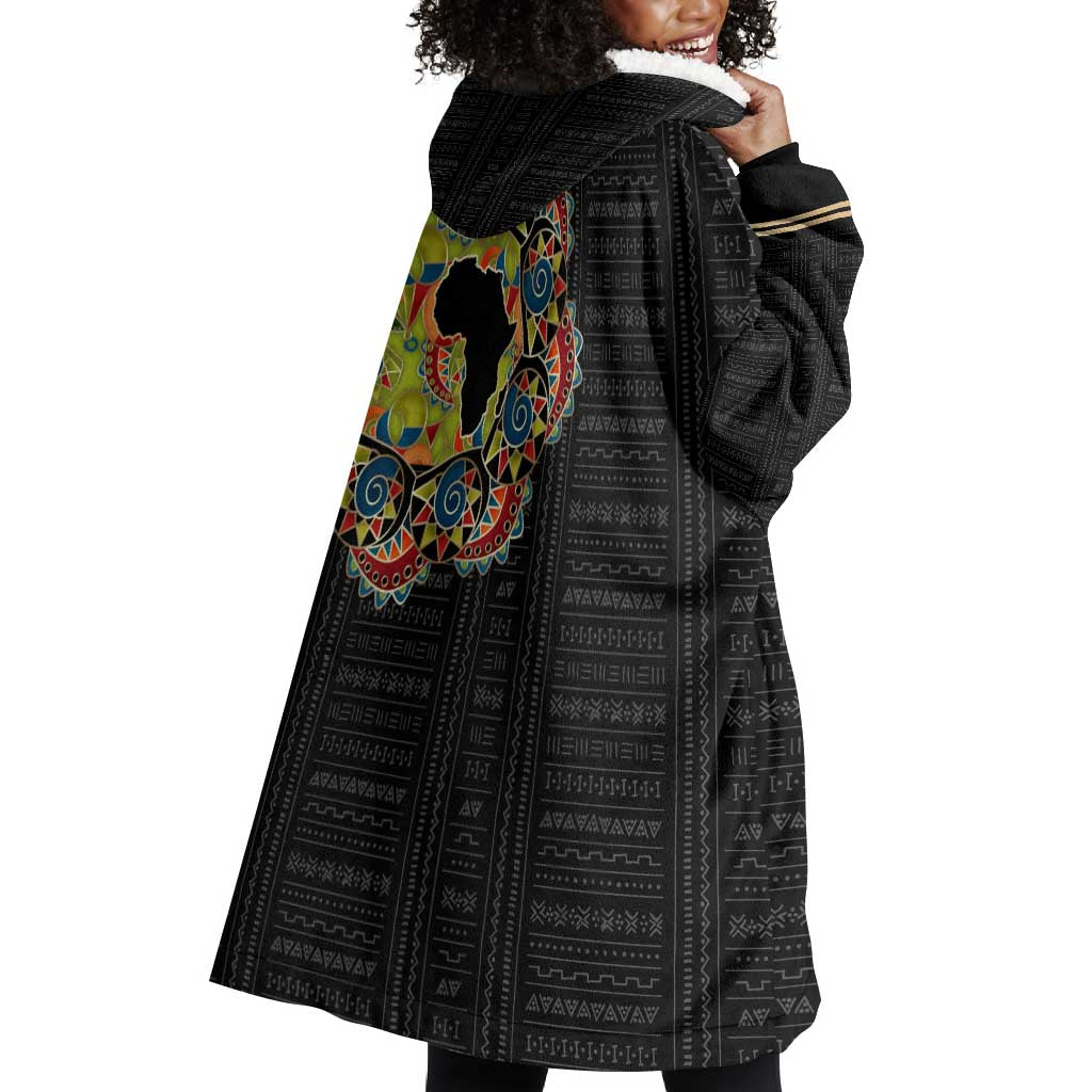 Personalized Sleeve African Pattern Wearable Blanket Hoodie Multi-Colored DT02