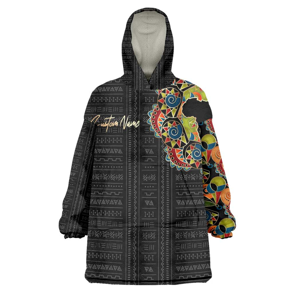 Personalized Sleeve African Pattern Wearable Blanket Hoodie Multi-Colored DT02