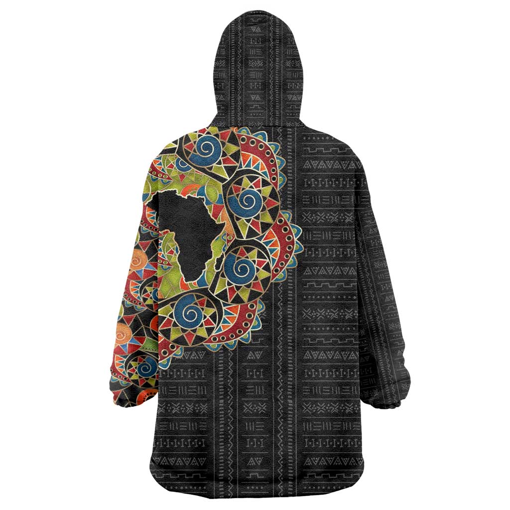 Personalized Sleeve African Pattern Wearable Blanket Hoodie Multi-Colored DT02