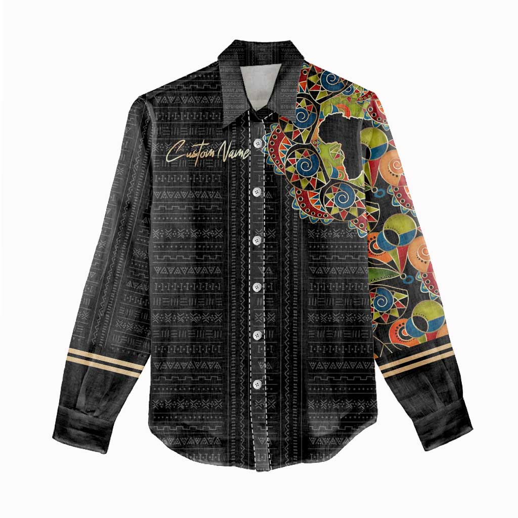Personalized Sleeve African Pattern Women Casual Shirt Multi-Colored DT02