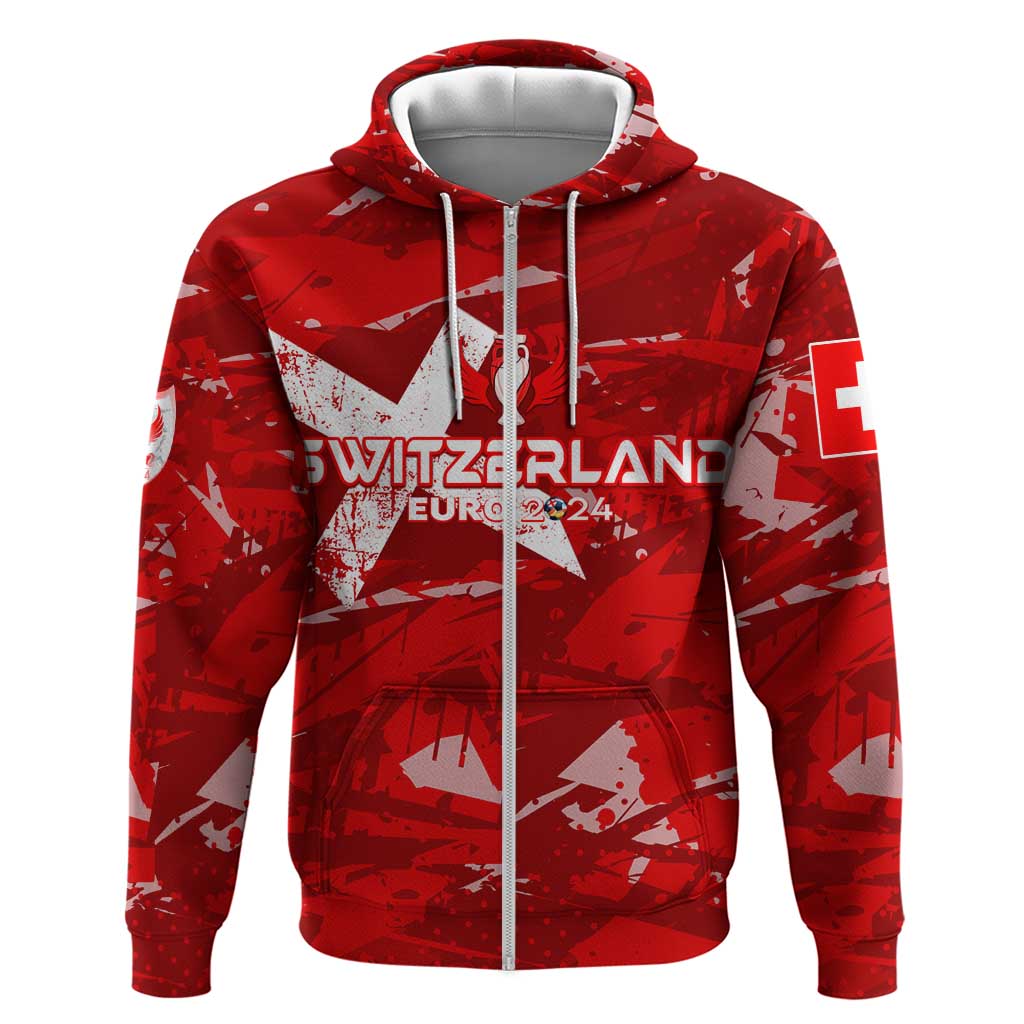 Personalized Switzerland Football 2024 Hoodie Trophy Wing Style DT02